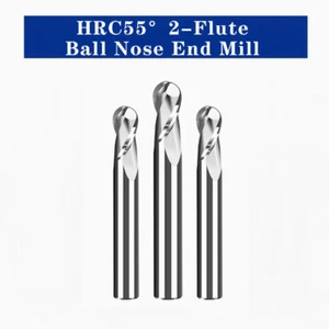 HRC55° R0,5-3mm 2-Flöte Kugelfräser Schaftfräser Hartmetall Fräser für Aluminium - Bild 1 von 10