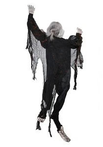 Zombie Prop 57" Blk or Bl Creepy Climbing Indoor/Outdoor Hanging Halloween Prop - Picture 1 of 11