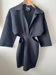Boohoo Petite Dress Size 10 New Black Cut Out Shift Short Sleeve Party Occasion - Picture 1 of 7