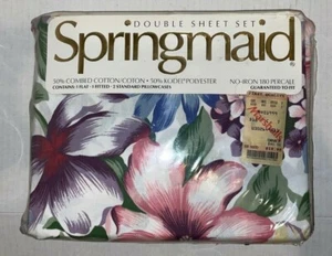 Springmaid Magic Symphony Floral Double Sheet Set-NOS - Picture 1 of 2