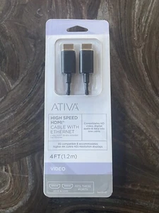 Cable Ativa HDMI Alta Velocidad con Ethernet 4 pies 1,2 metros 1080P/4K. - Imagen 1 de 2