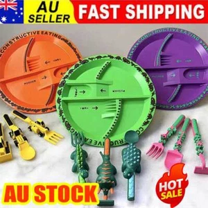 Constructive Eating - Construction Themed Set - Plate, Heavy Equipment Utensils - Picture 1 of 19