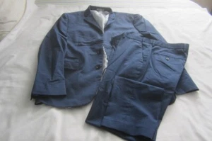 Preowned Men's Size 41 Blue EXPRESS Sports Suit Jacket with Size 31 X 32 Pants - Picture 1 of 12