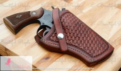 Leather Gun Colt Holster Barrel Size 4"-6" Handcrafted & Tooled Cowboy Western - Image 1 of 4