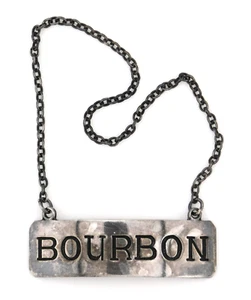 Etiqueta de botella de jarra de licor de plata esterlina Portugal BOURBON - Imagen 1 de 6