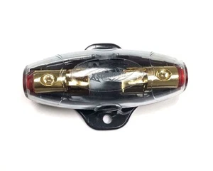 AGU Gold Inline glass Fuse Holder 4 or 8 Gauge Input & Output Pro marine grade  - Picture 1 of 2