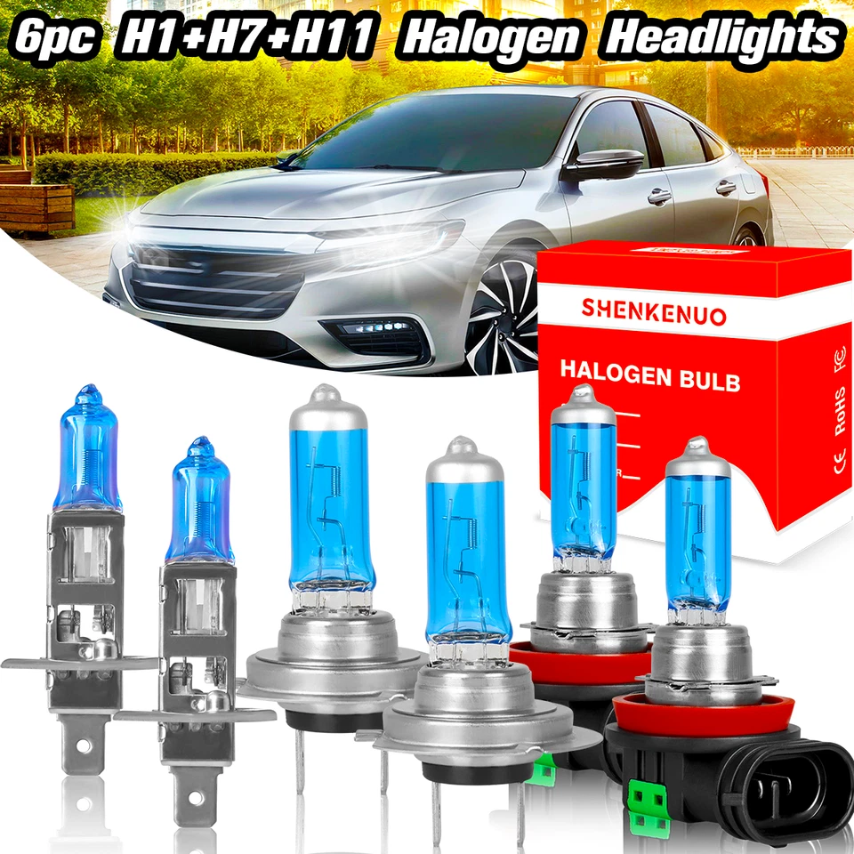 For Renault Duster 2013 2014 2015 2016 White Halogen Headlight + Fog Light Bulbs - Image 1 of 4