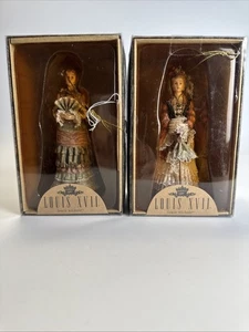 2 Vintage Louis Nichole Kurt Adler Louis XVII Victorian Lady Ornaments New 2000 - Picture 1 of 12