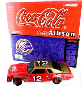 Bobby Allison. Coca Cola Malibu 1974 #12 Action Racing Collect Bank autografiado - Imagen 1 de 3