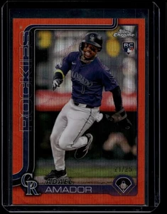 2025 Topps Chrome Baseball Adael Amador #255 Orange Wave Refractor /25 - Picture 1 of 2