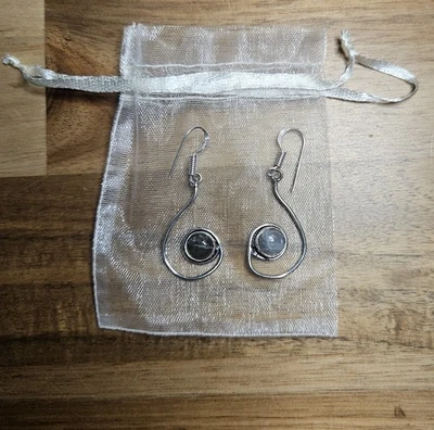 Pendientes de labradorita de plata de ley de regalo Foto 1 de 4