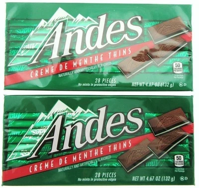 Andes Creme De Menthe Thins Chocolate Candies ~ Lot of 2 - Image 1 of 4