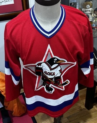 Vintage CCM Russian Penguins IHL 4CKA  Moscow Ice Hockey Jersey Adult Small - Image 1 of 4