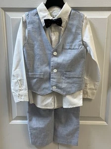 Boy 5T Suit 4 Piece Summer Wedding Party Light Blue NWT Ring Bearer - Picture 1 of 13