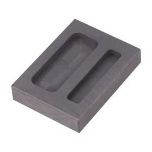 2 Slots Graphite Tank Crucible Melting Metal Non-ferrous Mold Ingot - Bild 1 von 12