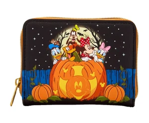 Mini billetera con cremallera Loungefly Disney Mickey & Friends Halloween Glow Pumpkin - Imagen 1 de 5