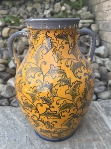 Handgefertigte Keramik Arancione Vase aus Viridian Bay Riviera Collection. HT 12 1/2" - Bild 1 von 8