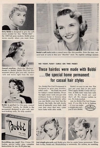 1954 Bobbi Pin Curl Permanent: No Tight Fussy Curls Vintage Print Ad - Picture 1 of 1