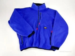 Vintage REI Mens XL 1/2 Zip Fleece Pullover Jacket 90s Outdoors Blue - Picture 1 of 7