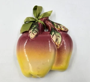 Vintage Retro Mid Century Modern MCM Ceramic Apple Wall Hanging Decor 6" X 5” - Picture 1 of 2