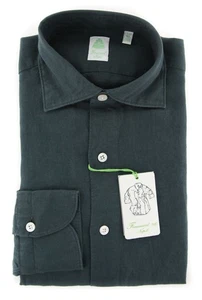 Finamore Napoli Dark Green Shirt - Extra Slim - 14.5/37 - (F181814) - Picture 1 of 4