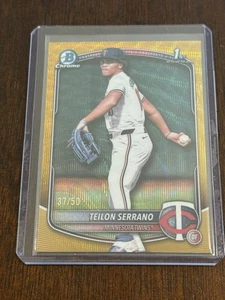 2025 Bowman Chrome Baseball Gold Wave Refractor Teilon Serrano 1st Bowman #37/50 - Bild 1 von 6