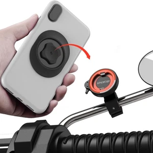 Motorcycle Phone Mount, Aluminum Motorbike Rearview Mirror Phone Holder with ... - Picture 1 of 9