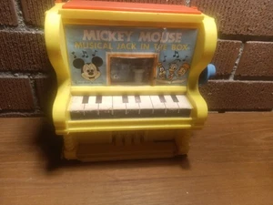 VNTG 1973 DISNEY MICKEY MOUSE MUSICAL JACK IN THE BOX KLAVIER FUNKTIONIERT BRKN ECKEN - Bild 1 von 8