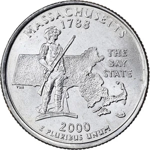 [#396628] United States, quarter dollar, Massachusetts, 2000, Philadelphia, Copp - Picture 1 of 2