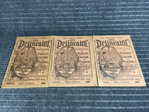 (3) Vintage THE DELINEATOR Victorian Fashion Magazines Spring & Winter 1895 LOT - Picture 1 of 6