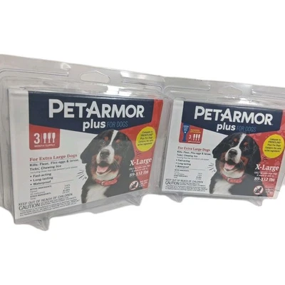 2 PetArmor Plus Tratamiento Pulgas y Garrapatas X-Large Perros Pack de 3 Aplicaciones Mascota Foto 1 de 4