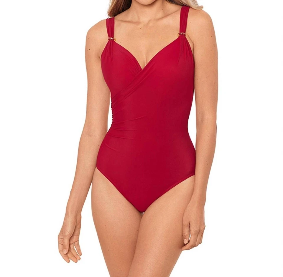 Traje de baño Miraclesuit Siren con aros de una pieza rojo Foto 1 de 1
