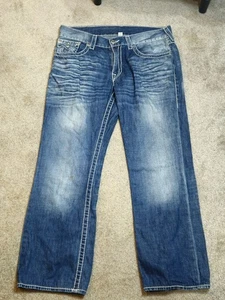 36x32 TRUE RELIGION Big T Straight Mens Jeans - Picture 1 of 6