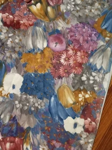 Vintage Velvety Suede Upholstery Fabric Large Floral 56"x2.2 Yds - Picture 1 of 4