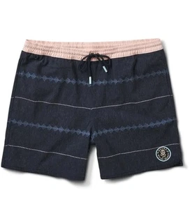 "Troncos Roark Shorey 16"" Horizons cintura elástica azul marino oscuro para hombre S nuevos con etiquetas RB441 $66" - Imagen 1 de 4