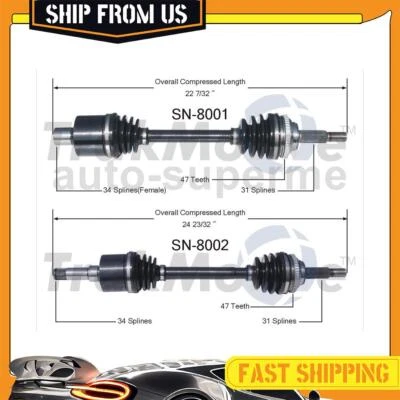 Juntas de medio eje TrakMotive CV delanteras 2x para 1993 Saturn SC1 1,9 L Foto 1 de 4