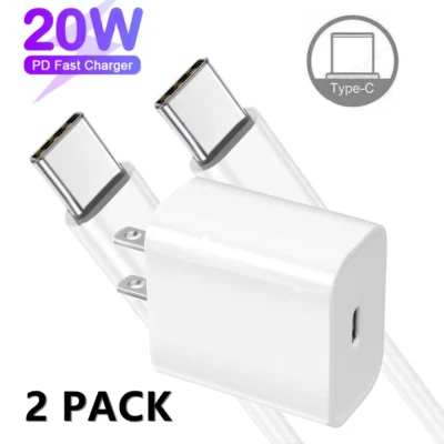 PD USB C Fast Charger Adapter Type C To C Cable For MacBook iPad Pro Air Samsung - Image 1 of 4