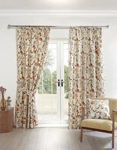 Par de cortinas plisadas para lápiz de 3" Grove otoño floral listas hechas por Sundour Multi - Imagen 1 de 85