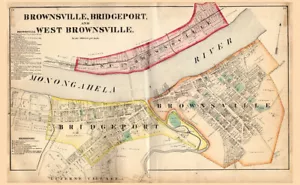 1872 Mappa di Brownsville Fayette County PA - Foto 1 di 2