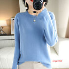 Women Spring Fall Winter Sweater Knitted Pullover Slim Crew Neck Solid Knitwear