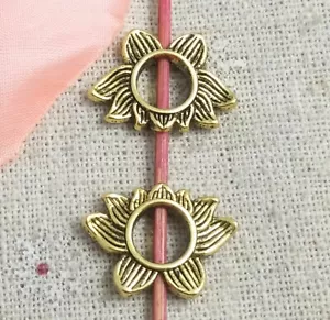 Free Ship 86 pcs Antique gold lotus flower spacers 14x19mm L-4922 - Picture 1 of 4