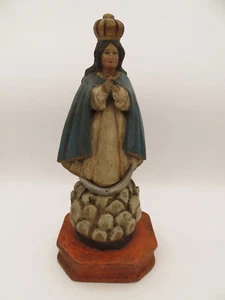 Antigua figura tallada en madera pintada de la Virgen de Los Lagos de la Virgen María de colección - Imagen 1 de 14
