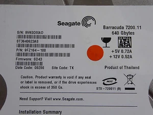 Seagate ST3640623AS / 9FZ164-188 / SD43 / TK - 640GB - Bild 1 von 1