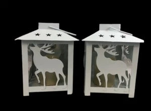 Set di due candele per lanterne in metallo a LED bianco Buck Deer - Foto 1 di 6