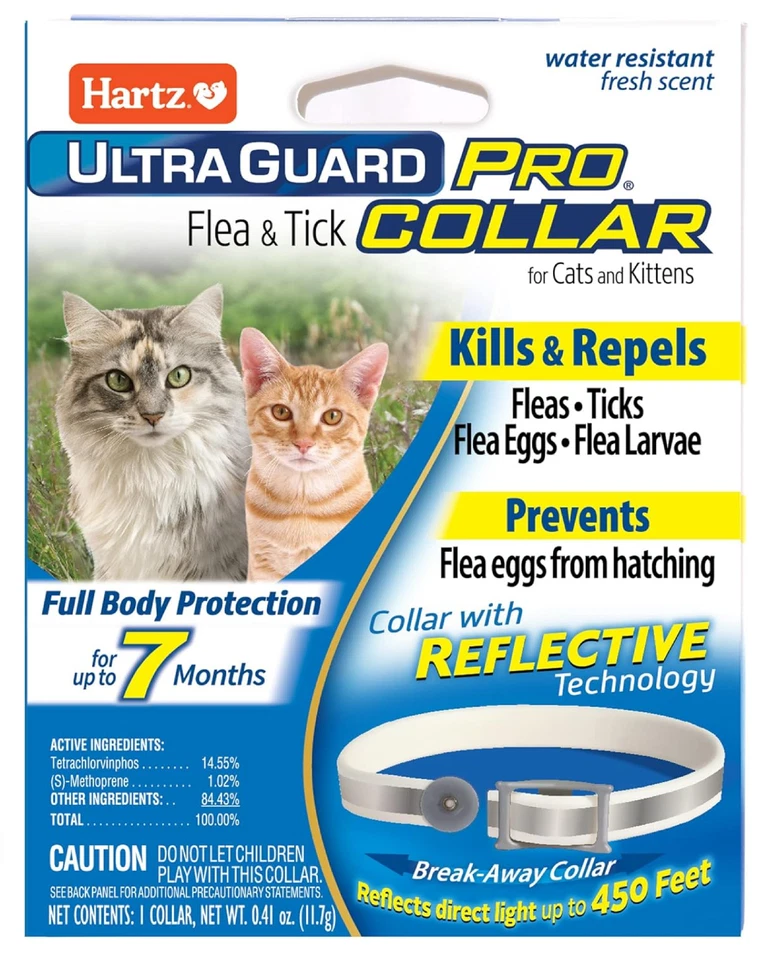 Hartz UltraGuard 跳蚤蜱保护项圈猫用,7 个月防御,水 — 第 1/4 张图片