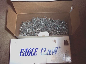 Eagle Claw Treble Hooks Silver 4X Treble Hook 1000 Pk Catfish Hooks Dough Ball - Picture 1 of 7