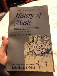 A History of Music Hugh Miller College Outline Series Taschenbuch 1960 B&N  - Bild 1 von 9