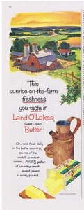 1959 Land O'Lakes Butter Sunrise on the FARM, cream can Print Ad - Picture 1 of 1