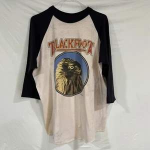 Camisa raglán doble cara Blackfoot Marauder World Tour 1981-85 banda de rock - Imagen 1 de 10