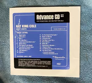 NAT KING COLE "Night Lights" FULL LENGTH PROMO ADVANCE CD EX ©2001 Free Shipping - Picture 1 of 4